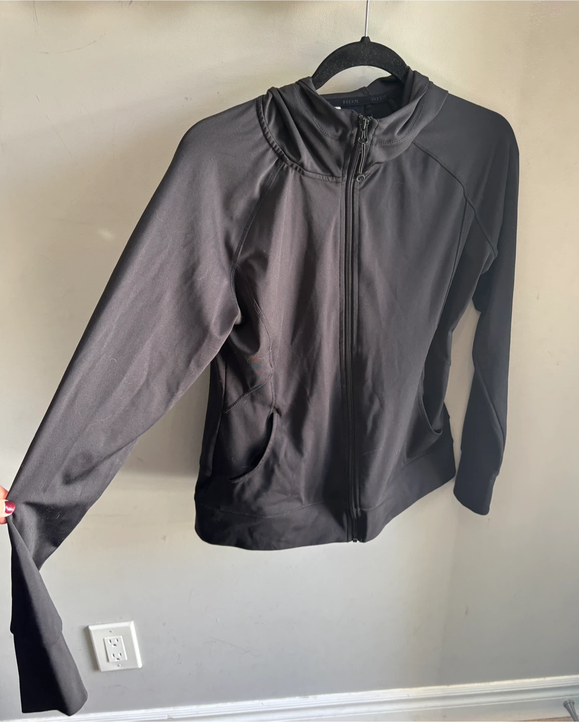 Athletic Black Full-Zip Hoodie