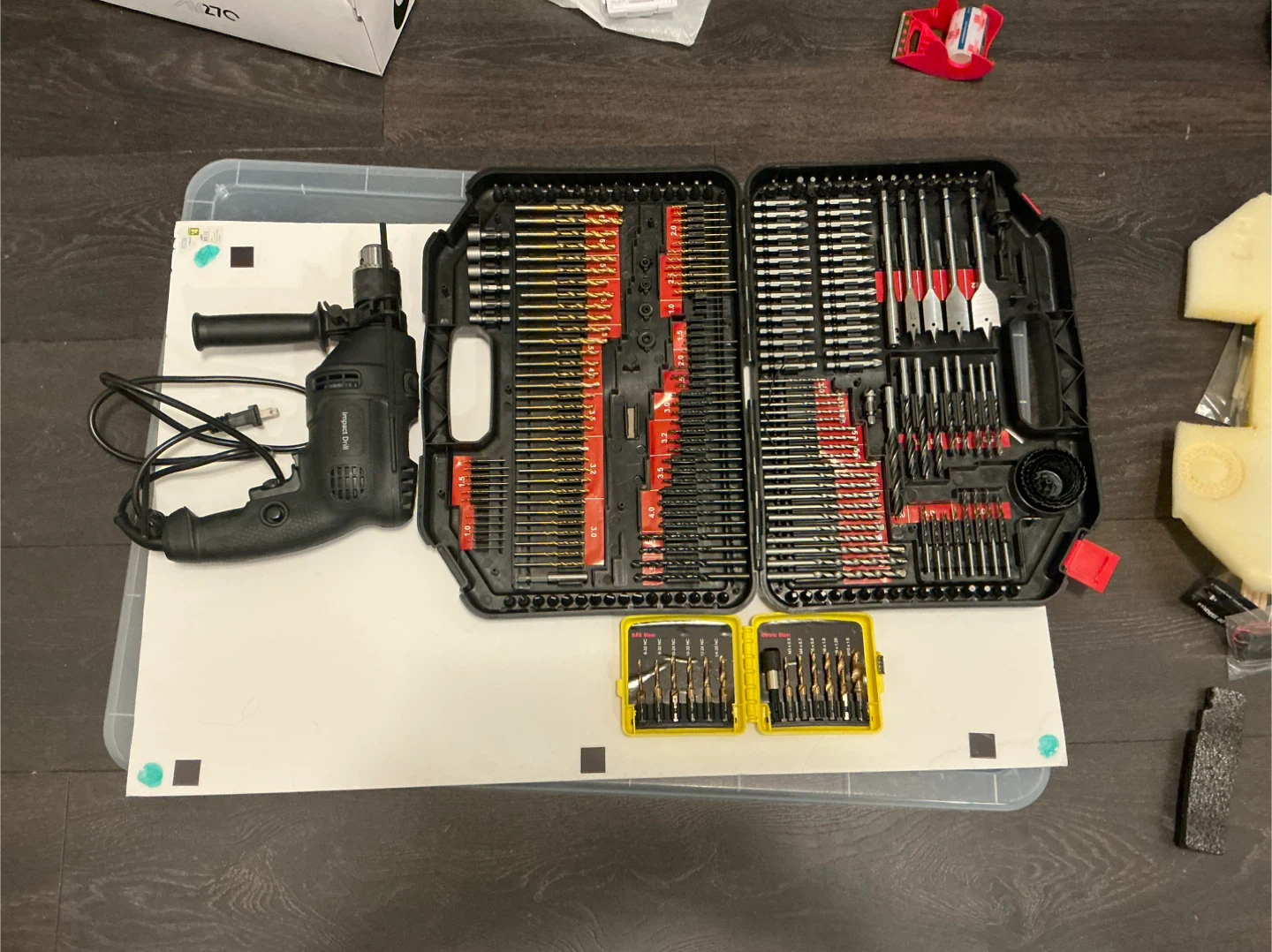 Impact Drill + 246-Piece Drill Bit Set — Like New - photo 2