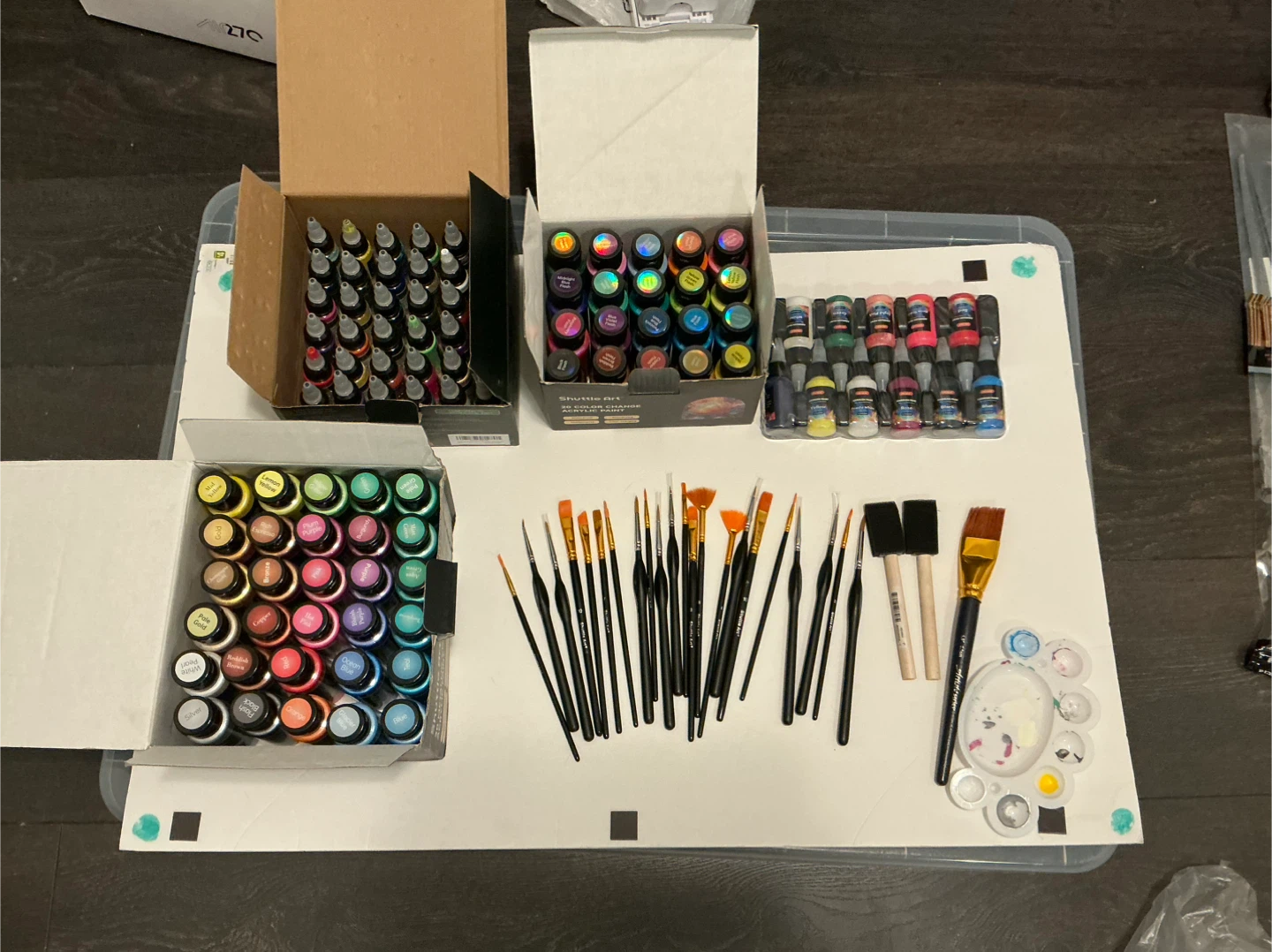 Acrylic Paint Collection + Brushes — Mostly Unused - photo 2