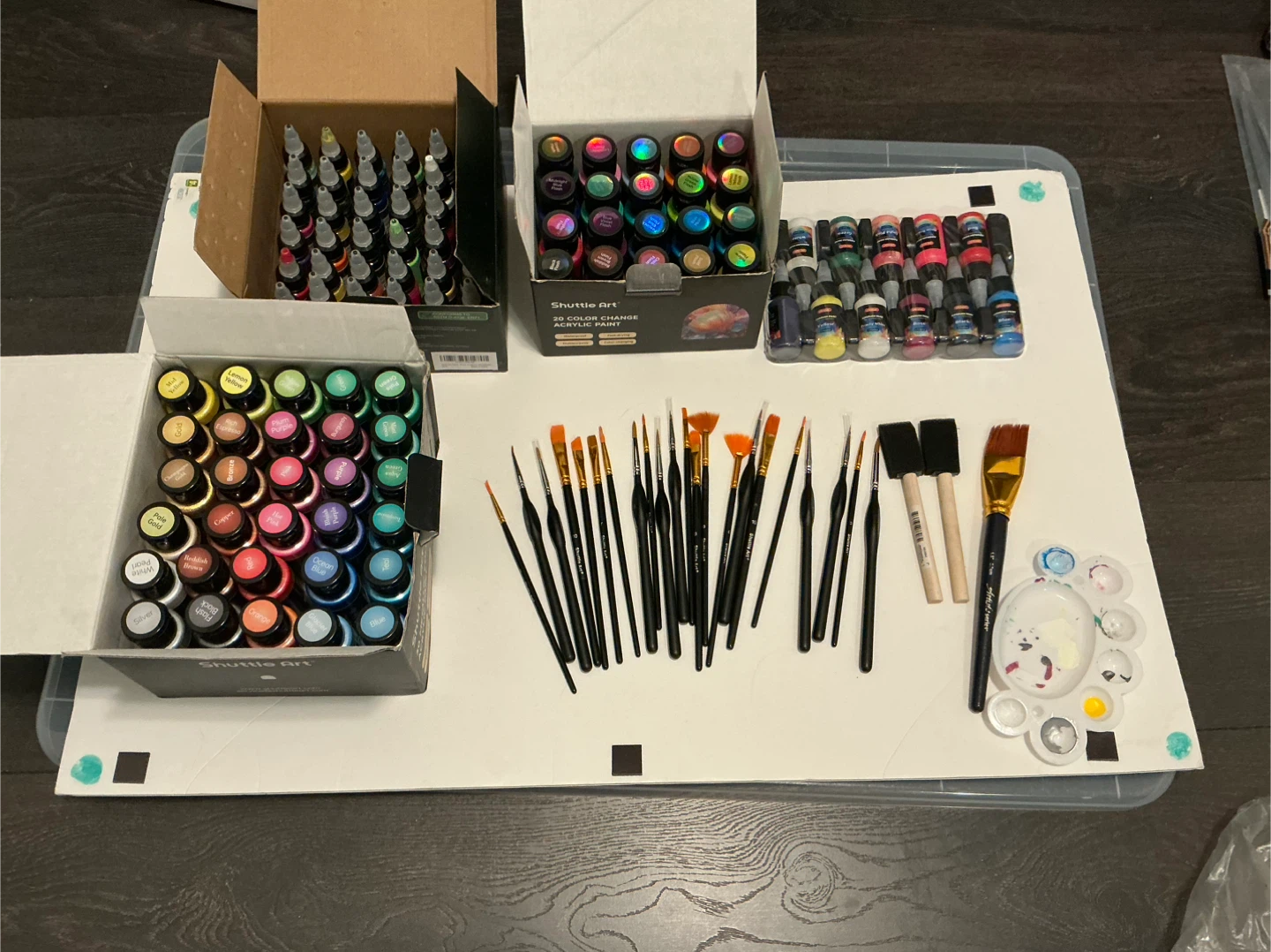 Acrylic Paint Collection + Brushes — Mostly Unused - photo 3