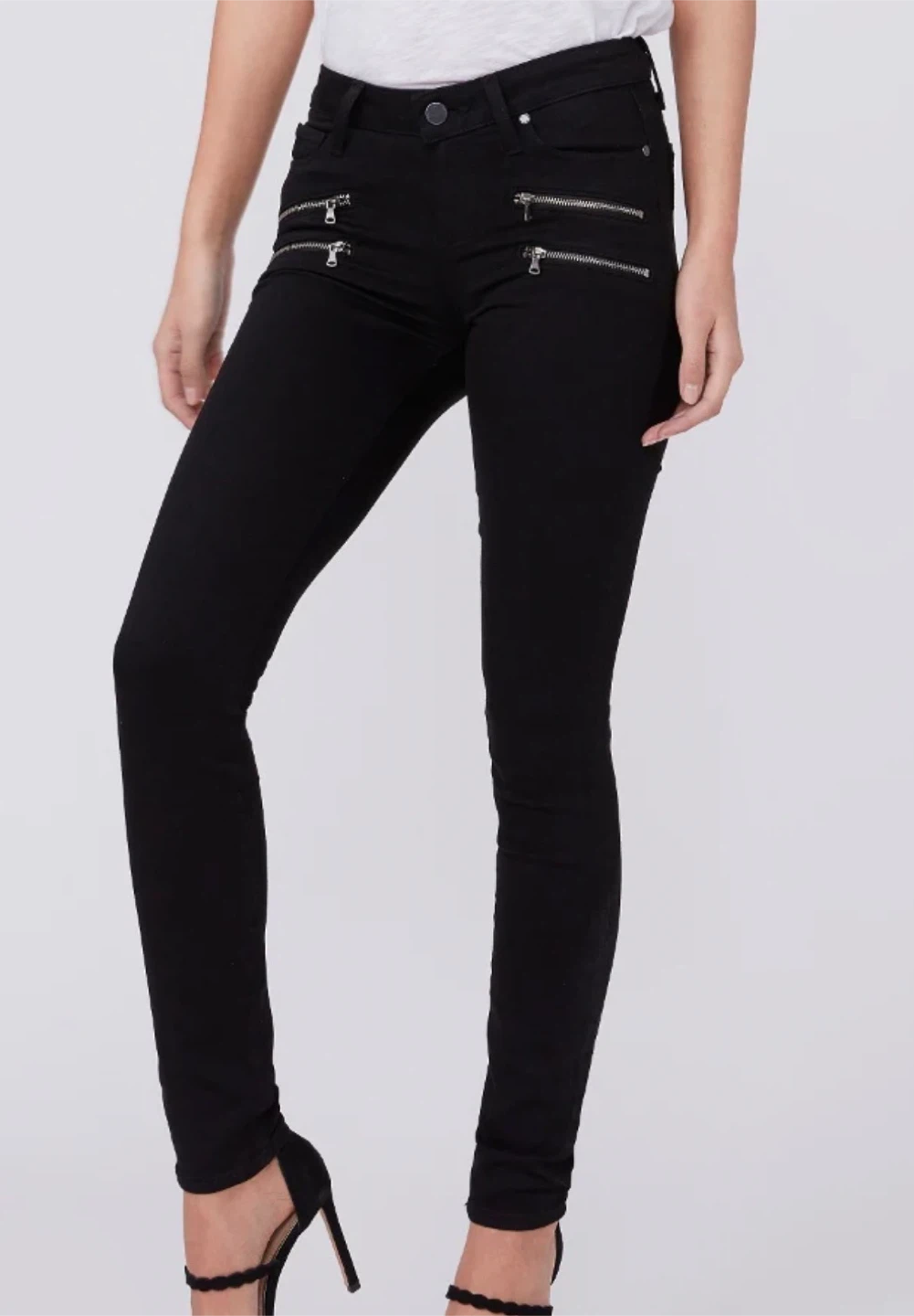 IRIS JEANS Black Skinny Fit Zip Pocket Jeans - USA 13
