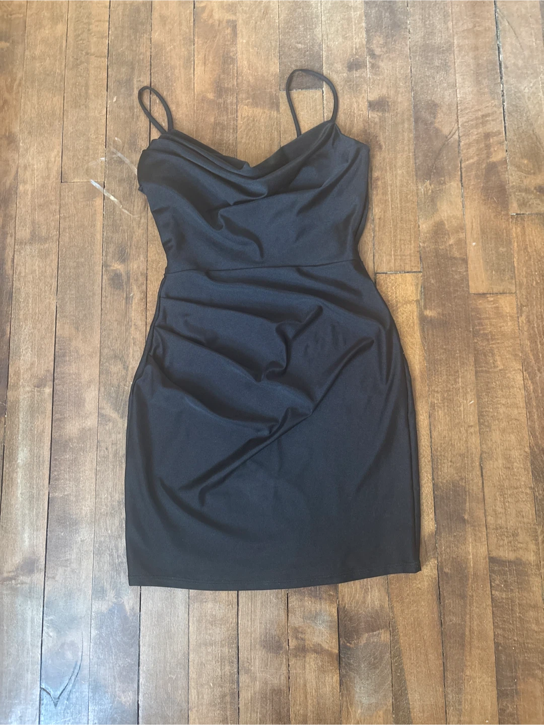Windsor Black Cowl Neck Mini Dress