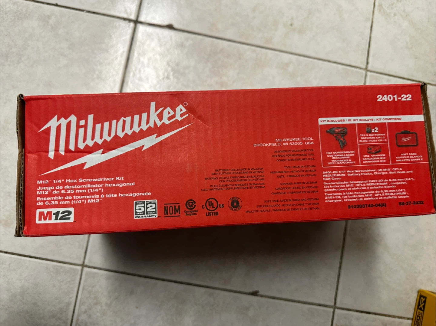 Milwaukee M12 1/4" Hex Screwdriver Kit 2401-22 - photo 2