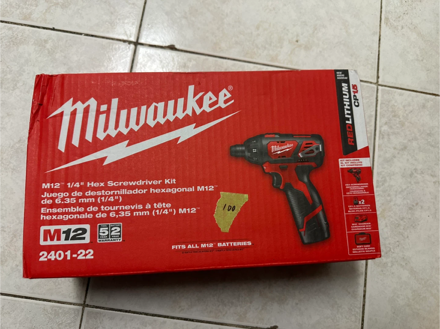 Milwaukee M12 1/4" Hex Screwdriver Kit 2401-22