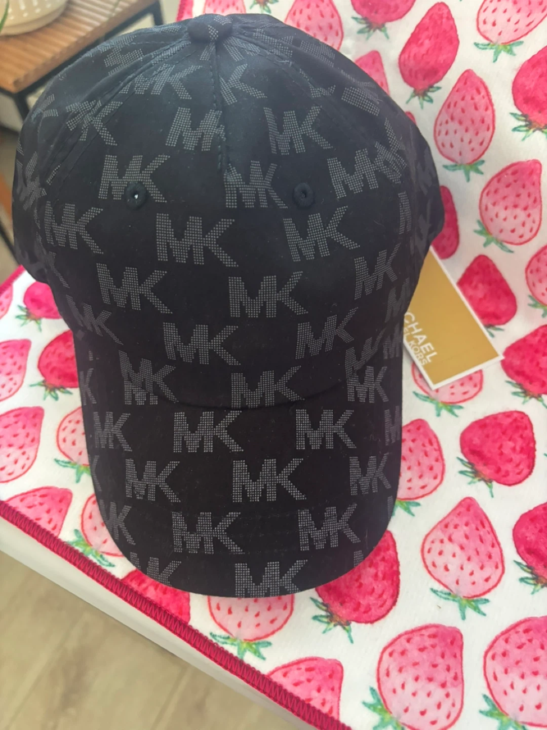 Michael Kors Black MK Logo Baseball Cap