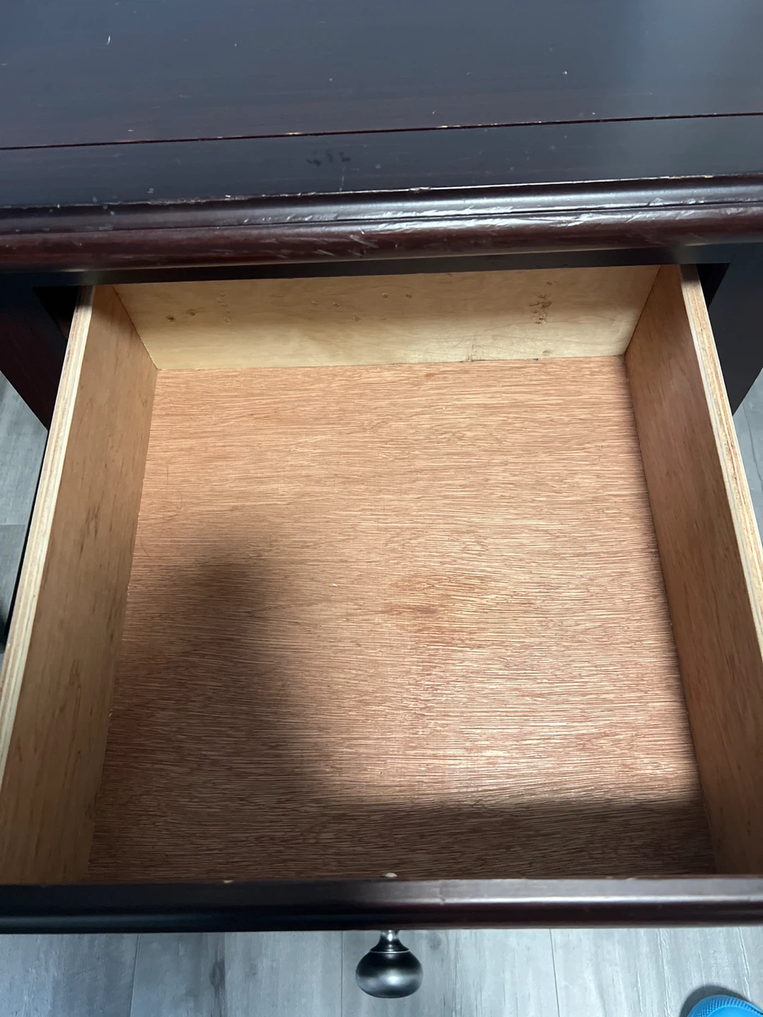Dark Brown Two-Drawer Nightstand - photo 3