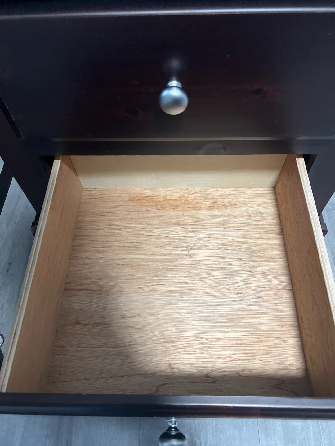 Dark Brown Two-Drawer Nightstand - photo 4
