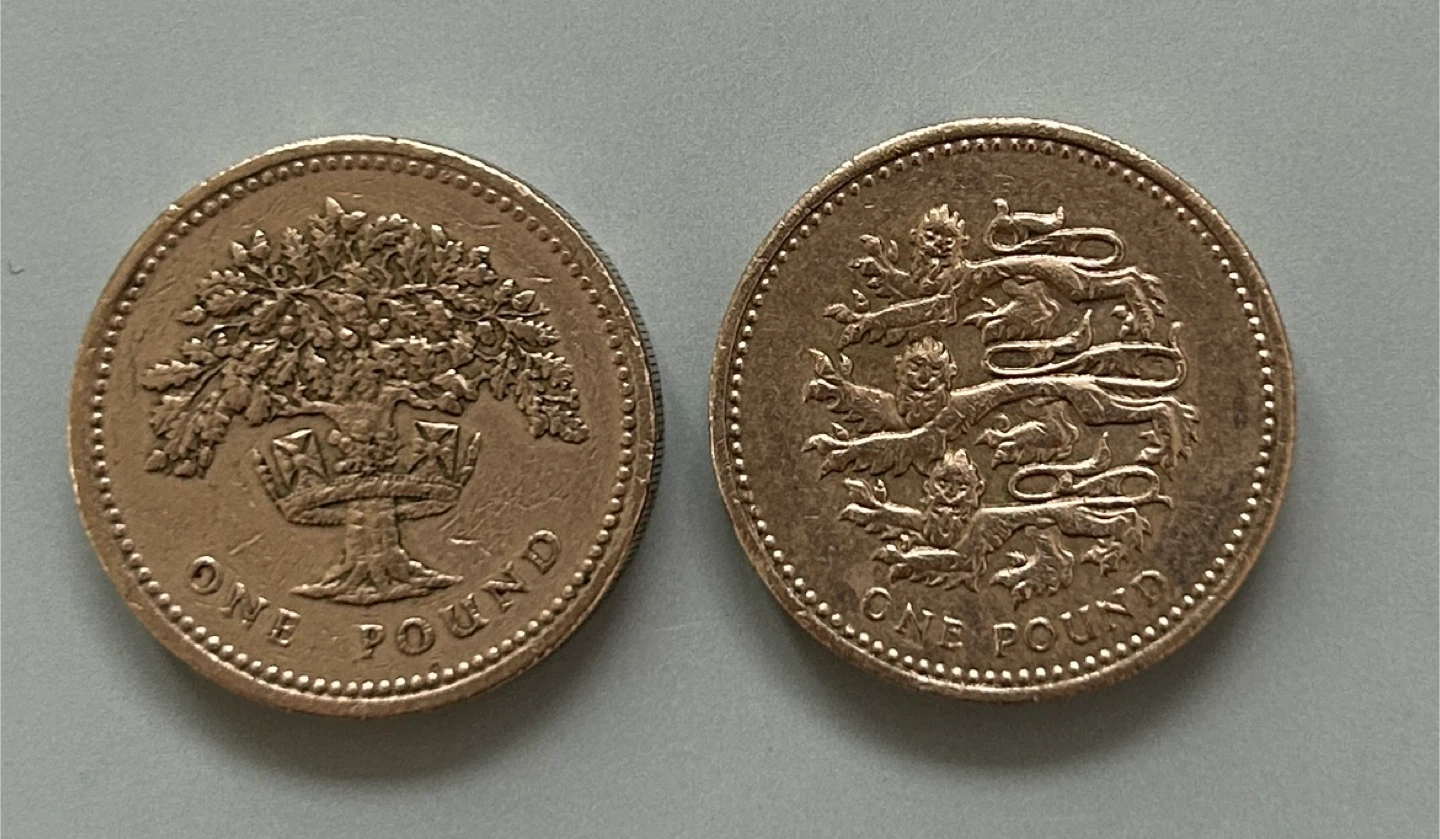 1992 & 2002 British One Pound Coins