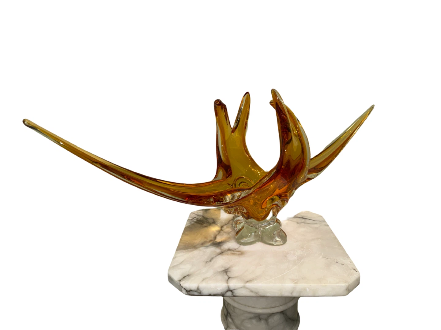 Stunning Amber chalet Glass Art Sculpture - photo 3