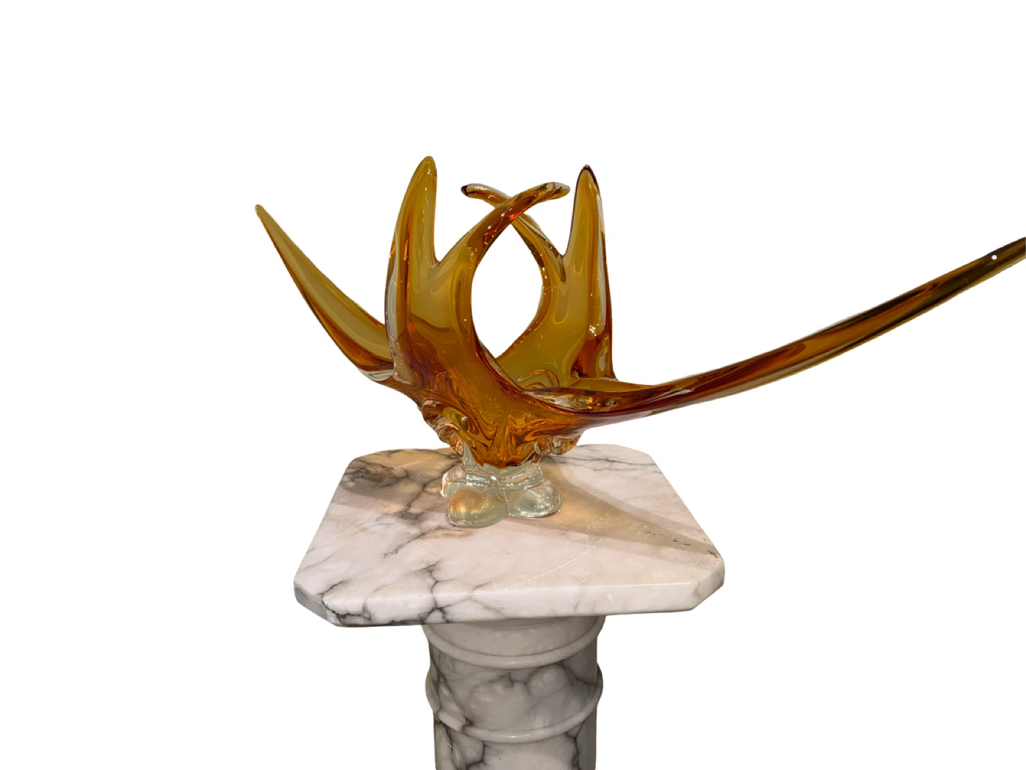 Stunning Amber chalet Glass Art Sculpture - photo 5