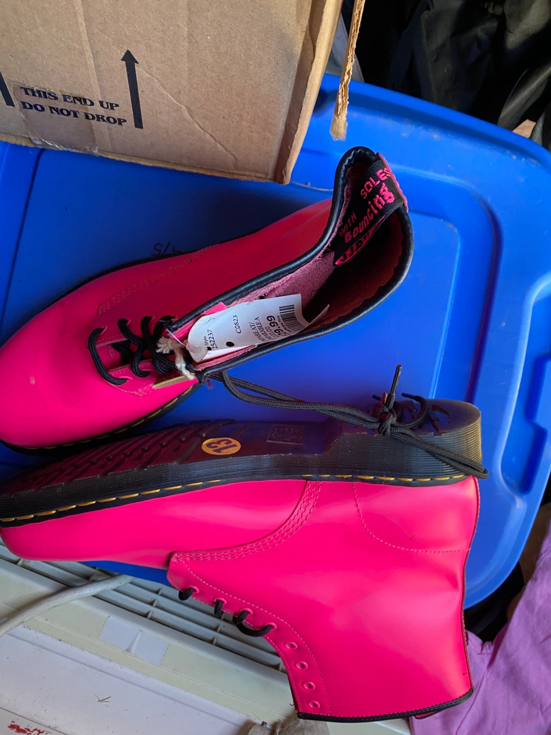 Dr. Martens Pink Patent Leather Boots - photo 2