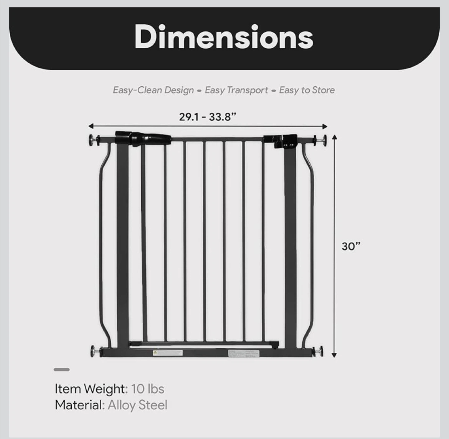 Adjustable Metal Baby Pet Gate - photo 2