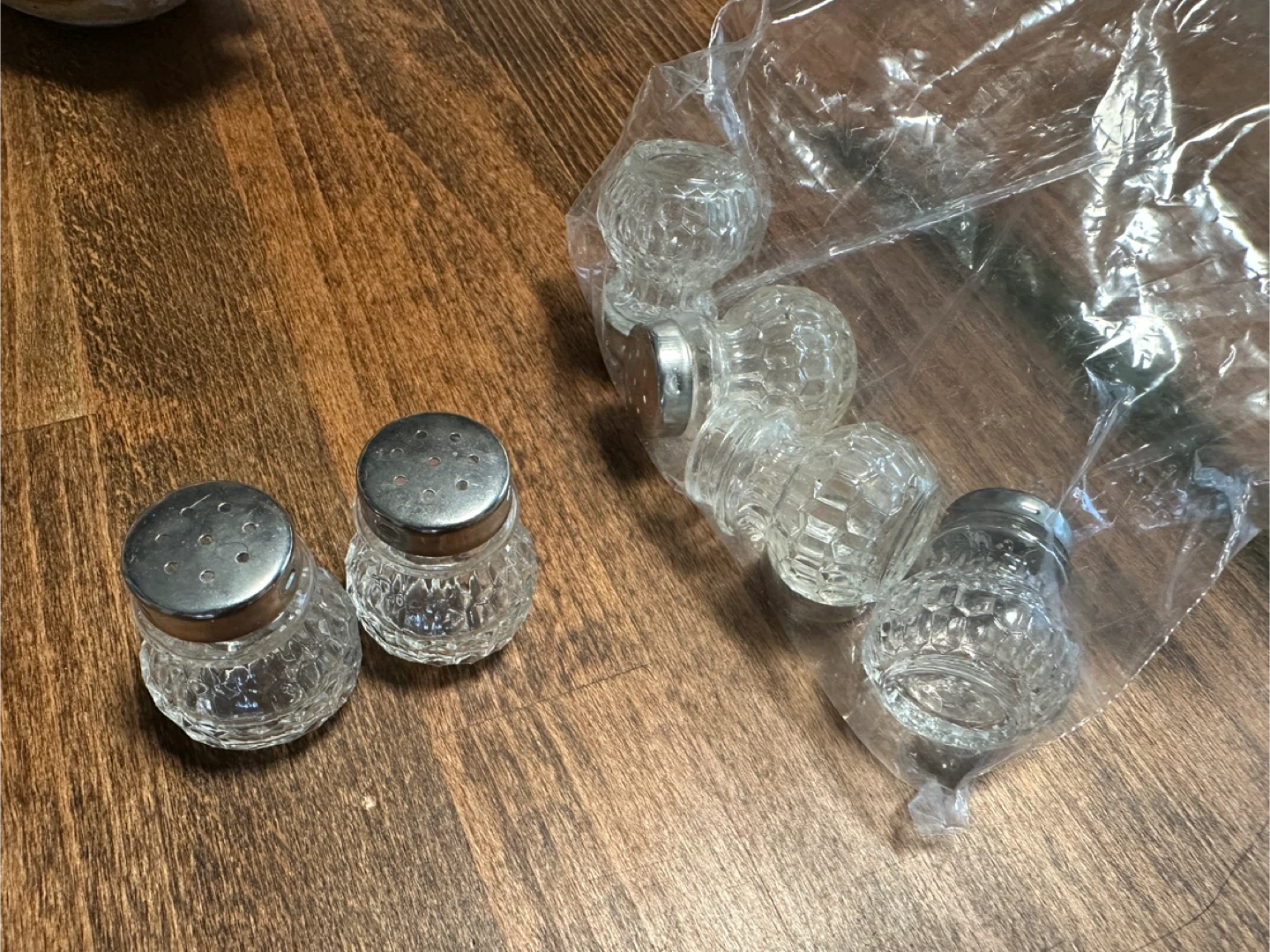 Set of 6 Clear Glass Salt and Pepper Shakers - photo 2