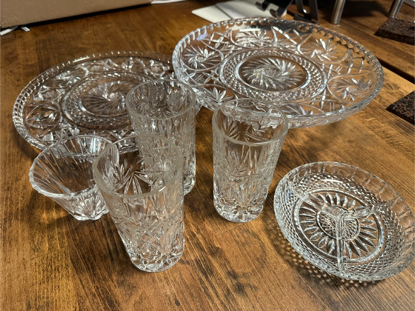 Crystal Cut Glass Serving Dish Set - photo 3