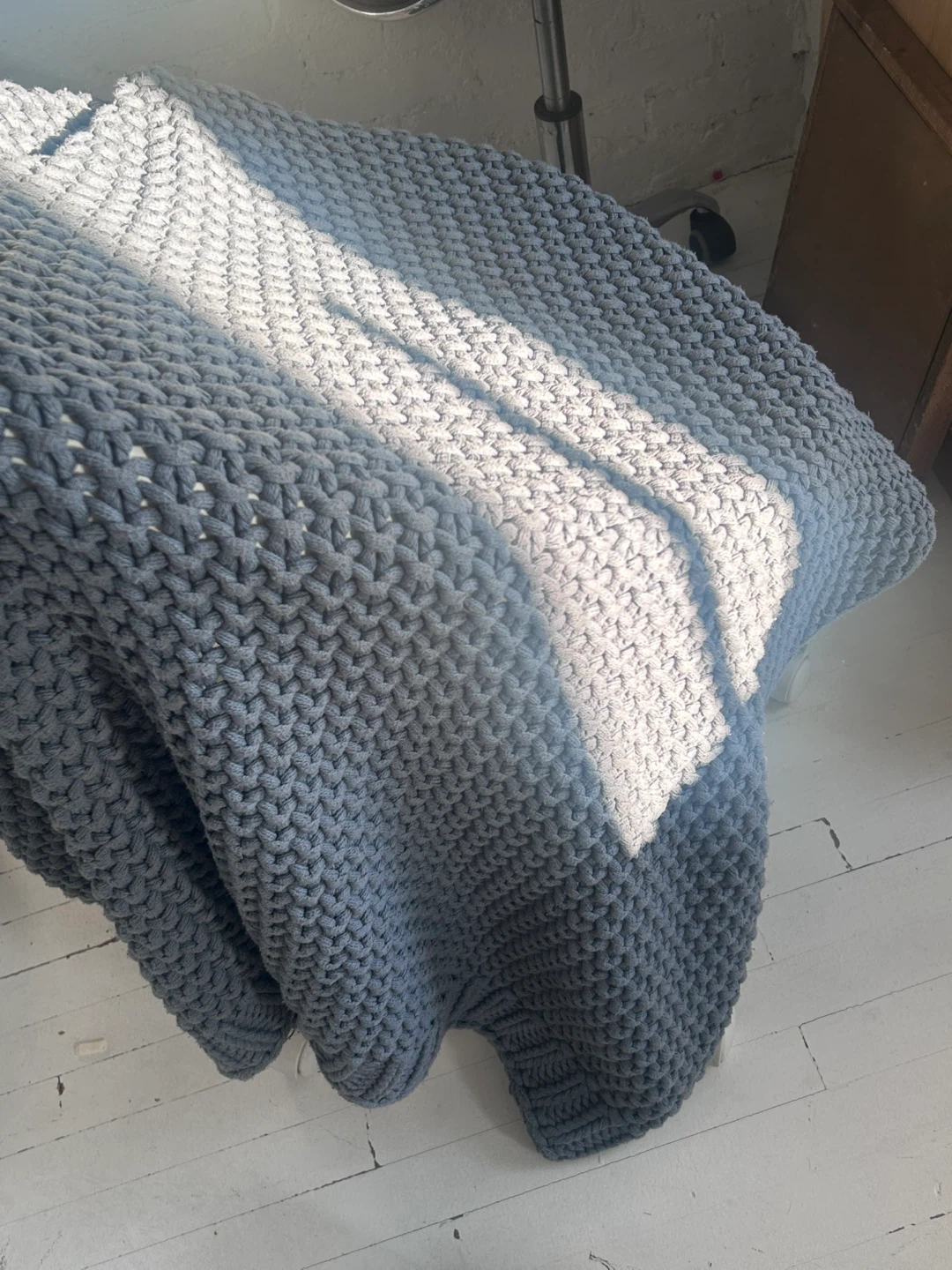 West Elm 100% Cotton Chunky Knit Throw Blanket