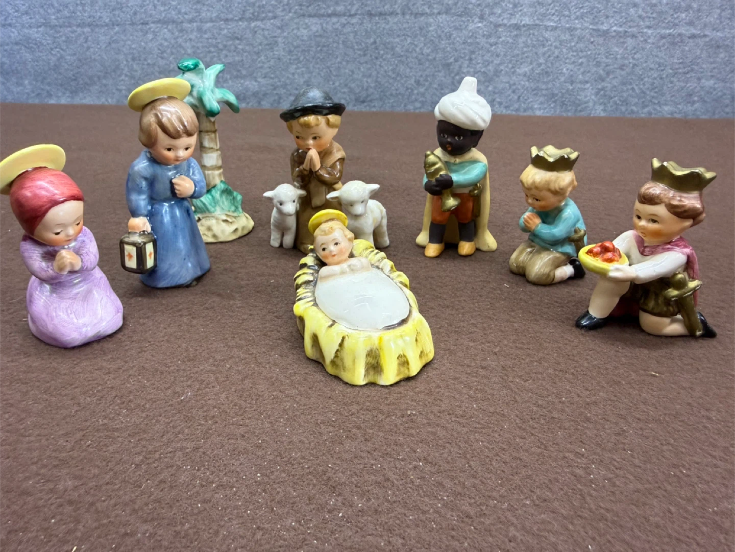 Vintage Goebel Nativity Set W Germany Porcelain 8pc