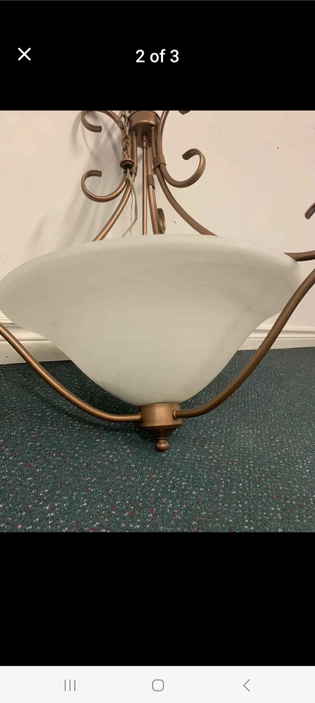 Bronze Finish Chandelier with Frosted Glass Shade - photo 3