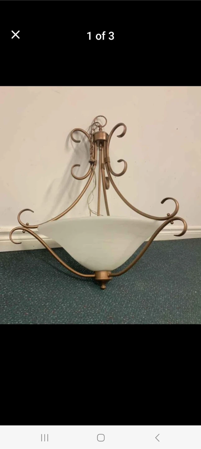 Bronze Finish Chandelier with Frosted Glass Shade