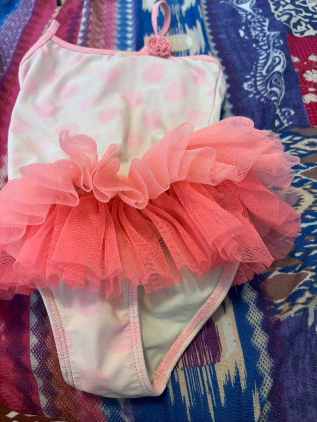 George Girls' Pink Polka Dot Swimsuit with Tutu - Size 5T