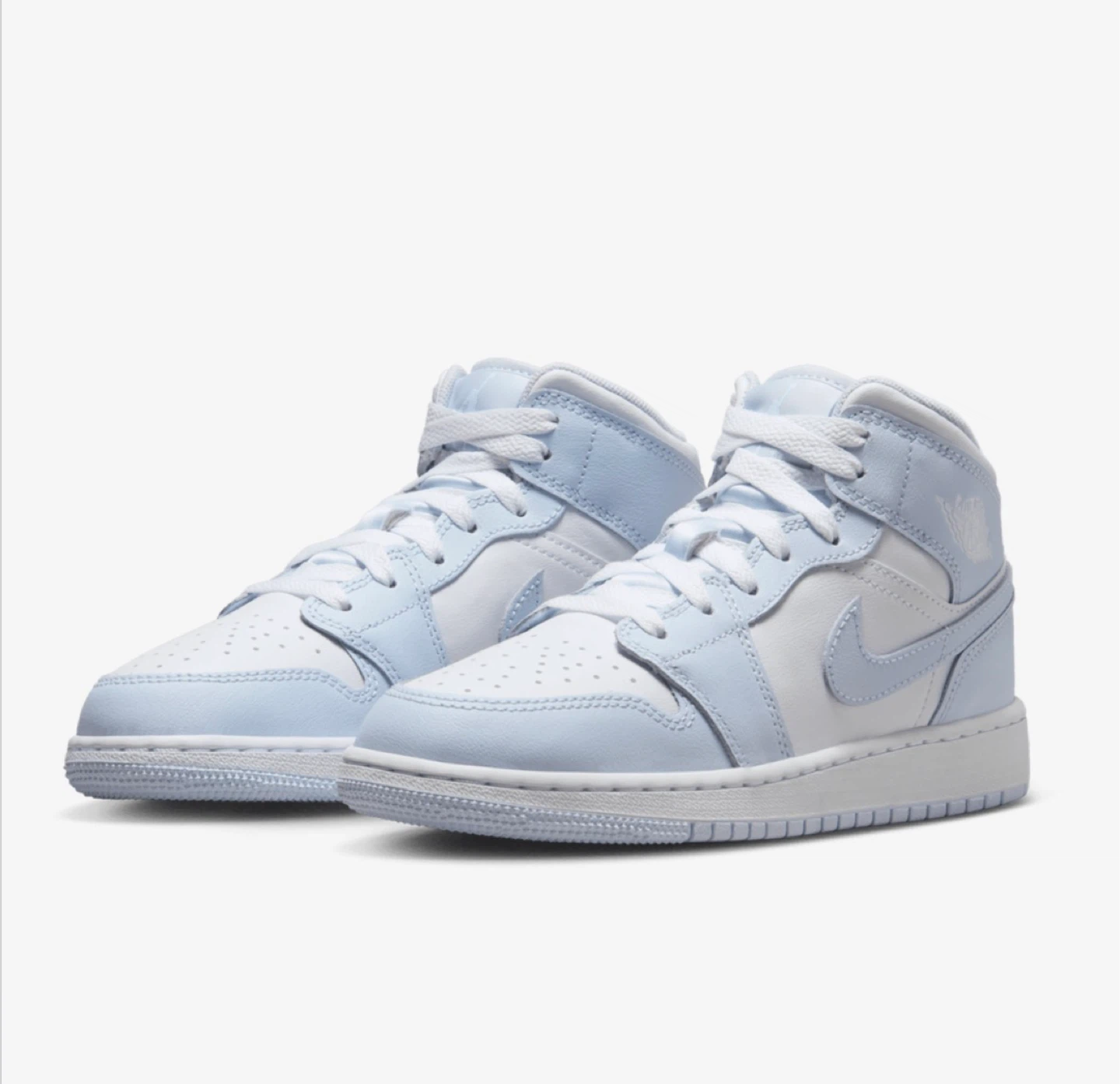 Kids Blue Air Jordan 1 Mid (Size 4 Youth)