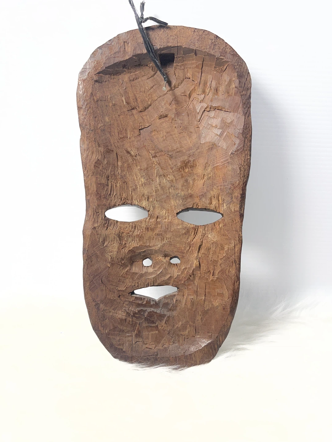 Vintage Carved Wooden Mask with Elephants - photo 5