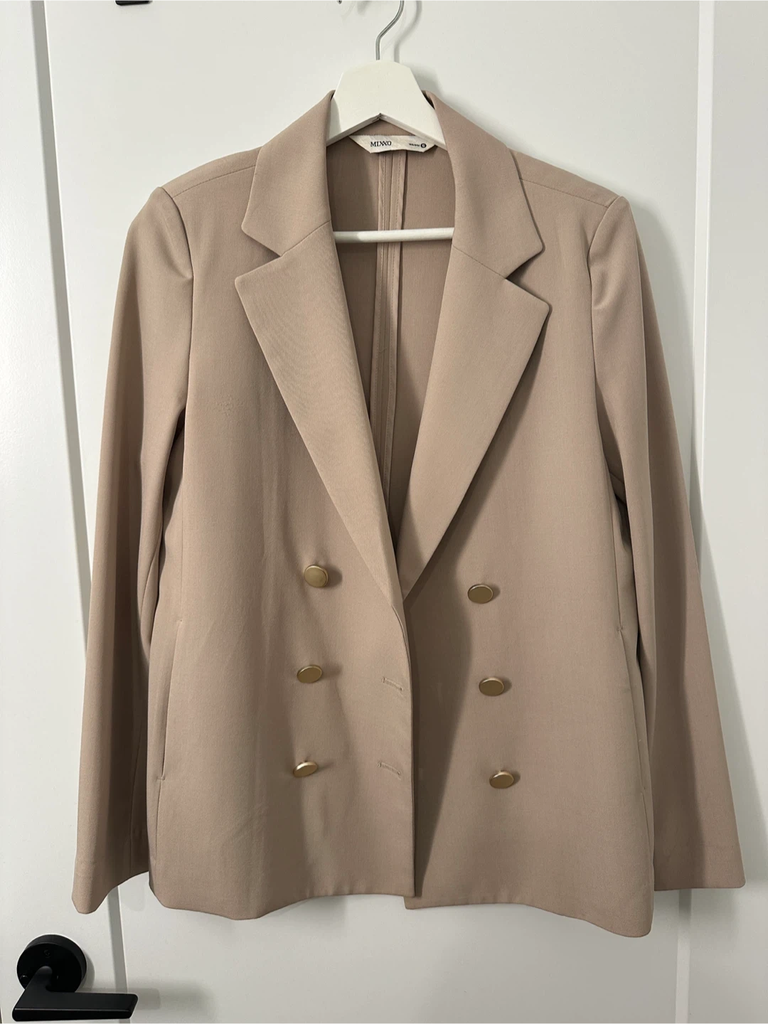 MIXXO Women's Beige Double-Breasted Blazer Size S