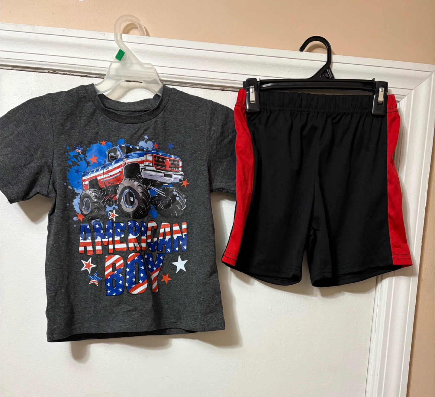 Boys' "American Boy" T-Shirt and Shorts Set