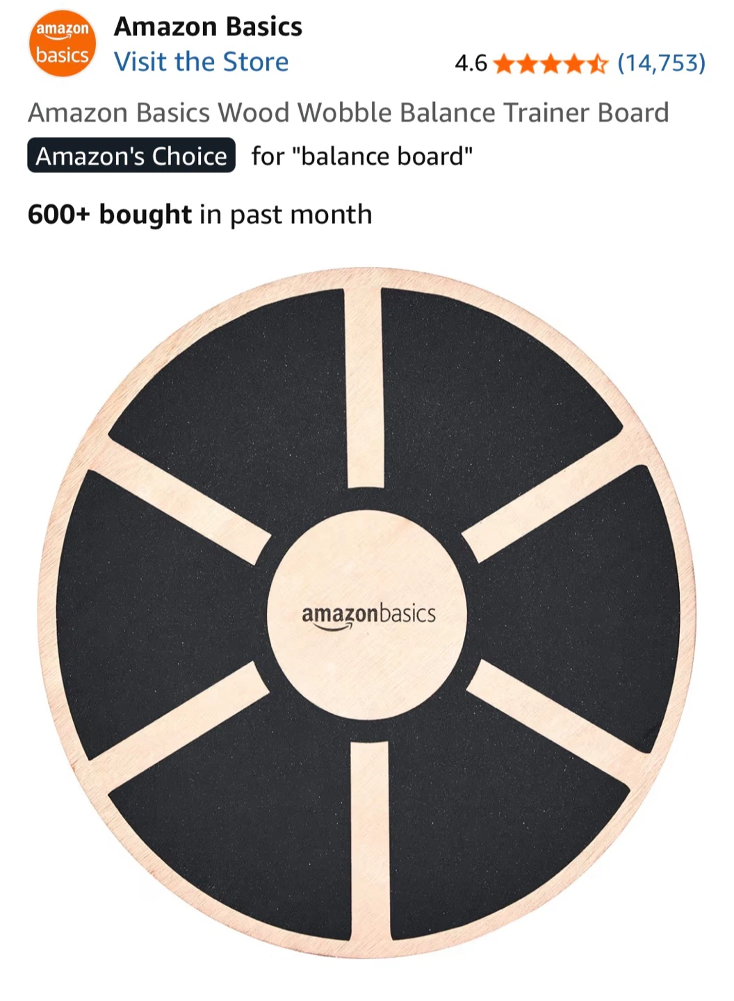 Amazon Basics Wood Wobble Balance Trainer Board