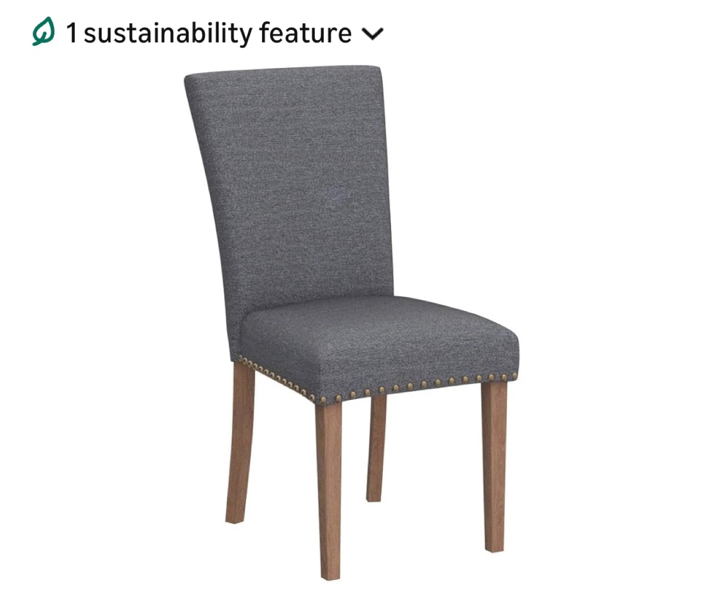 Gray Upholstered Dining Chair Set of 4 with Nailhead Trim - photo 4