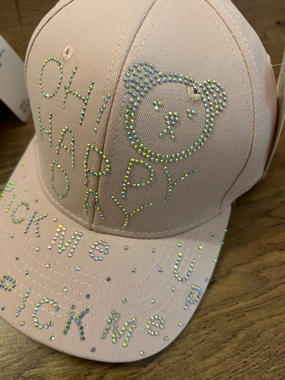 Kids' Baseball Caps with Rhinestone Bear Design - photo 3