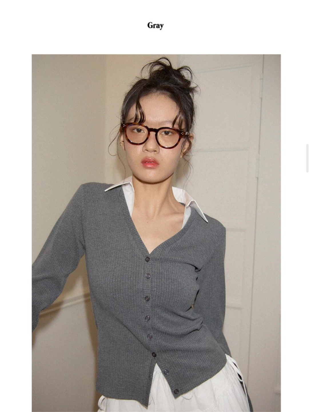 Salon de yohn shirt detail cardigan