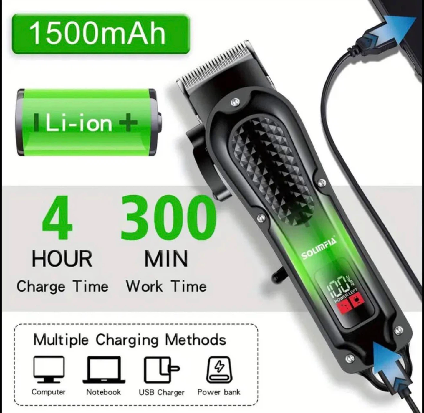 Set of 2pcs Hair Clippers for Men Professional - photo 3