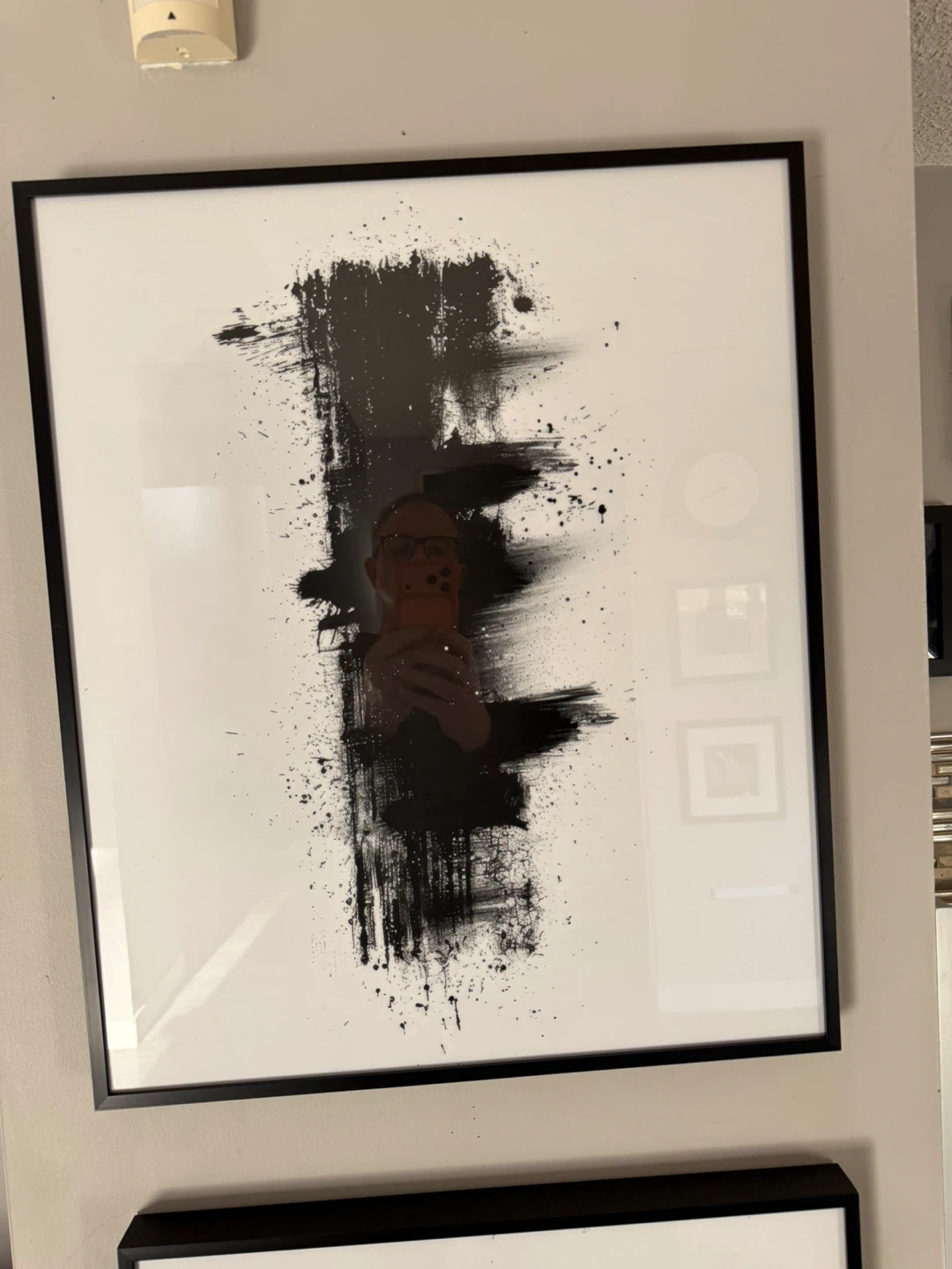 Framed Abstract Black and White Art Print - photo 5