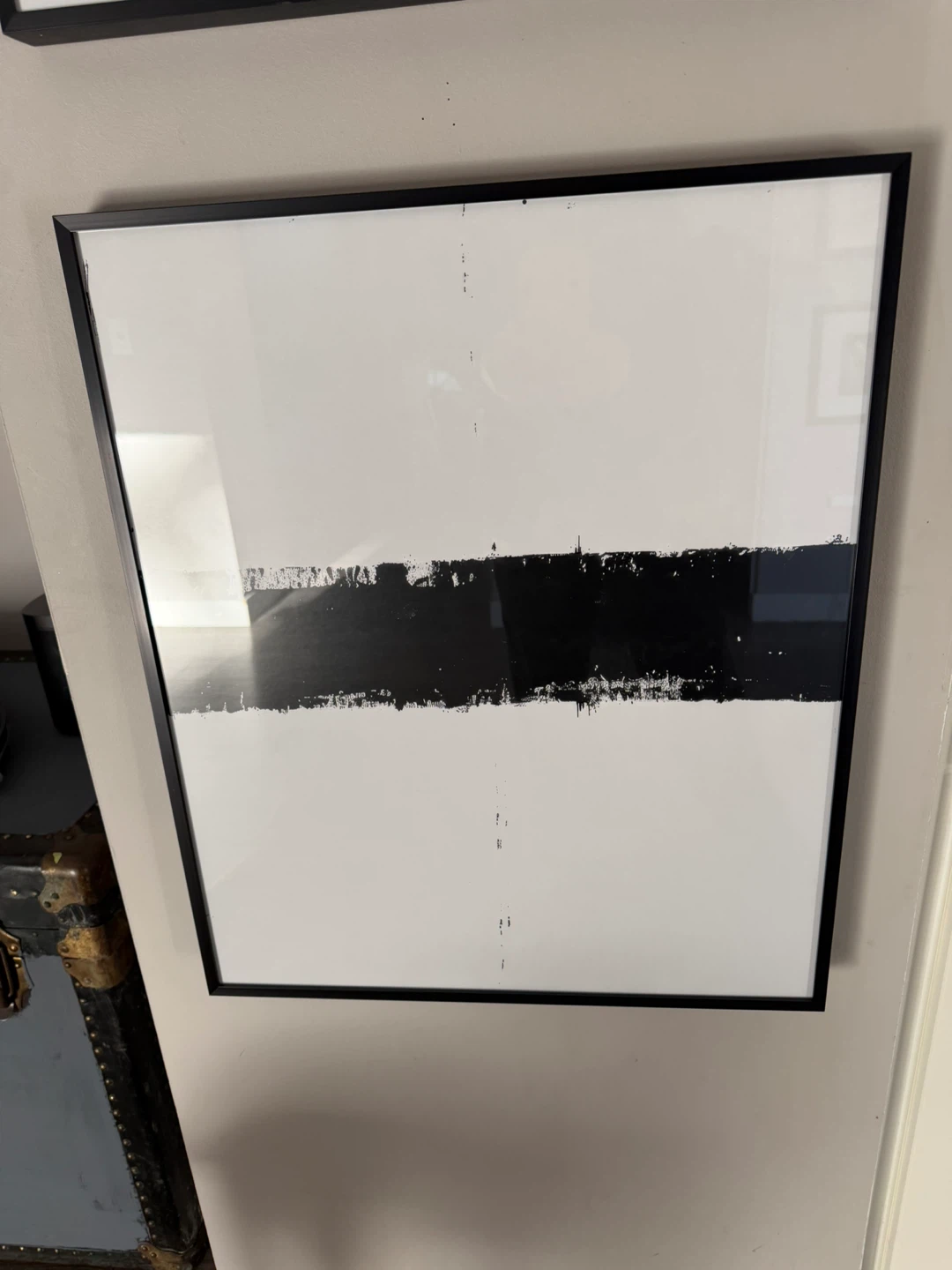 Framed Abstract Black and White Art Print - photo 3