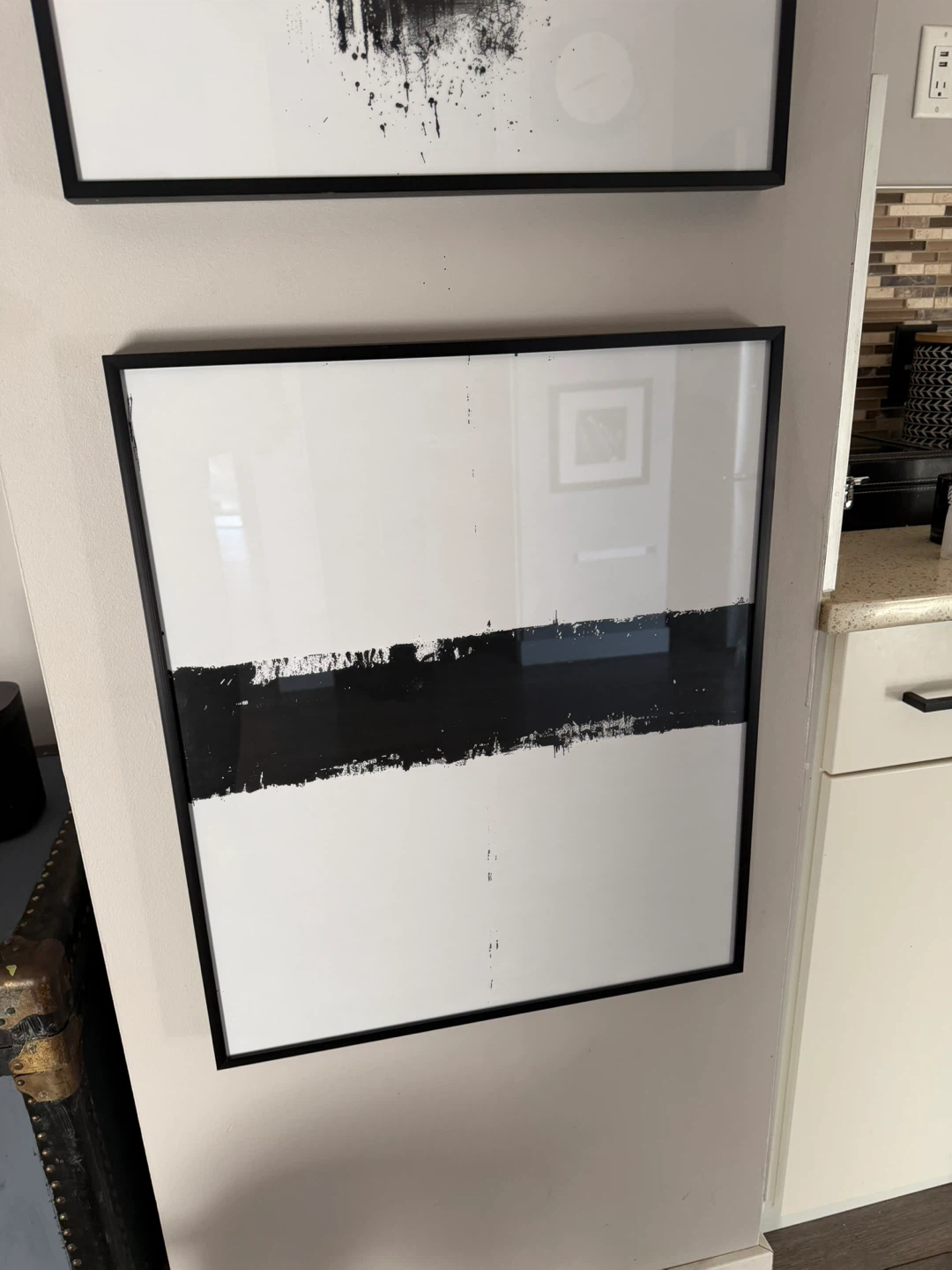 Framed Abstract Black and White Art Print - photo 2