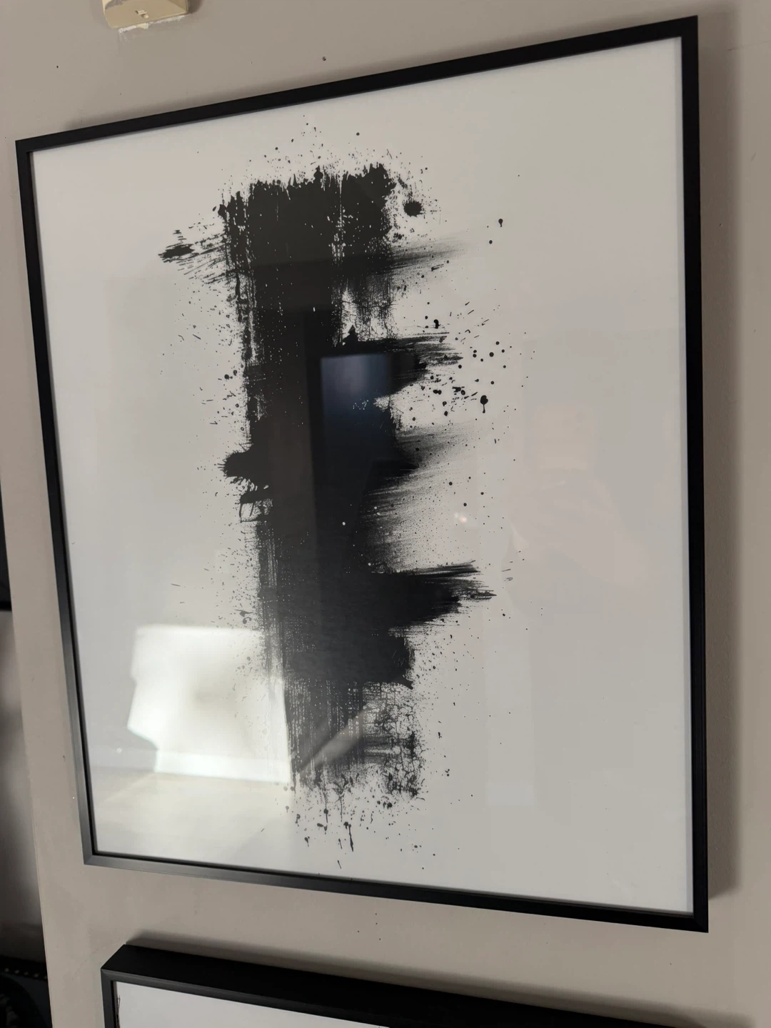 Framed Abstract Black and White Art Print - photo 4