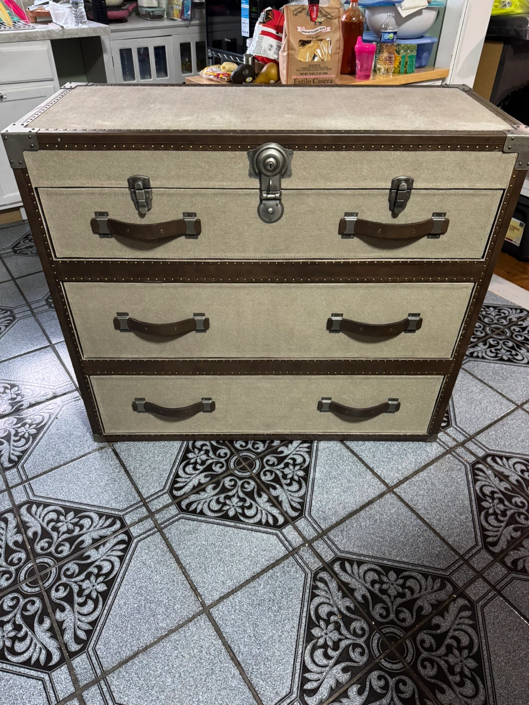 Vintage Style 3-Drawer Storage Chest Trunk