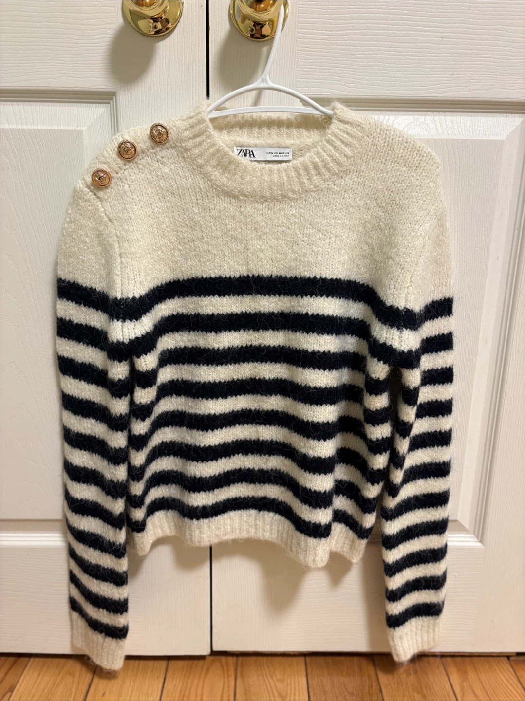 Zara button striped knit sweater - photo 2