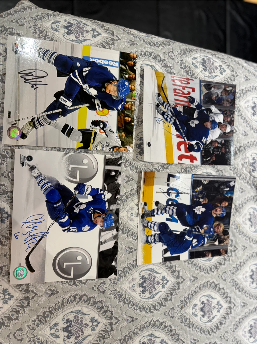 Set of 4 Autographed Toronto Maple Leafs Hockey Cards