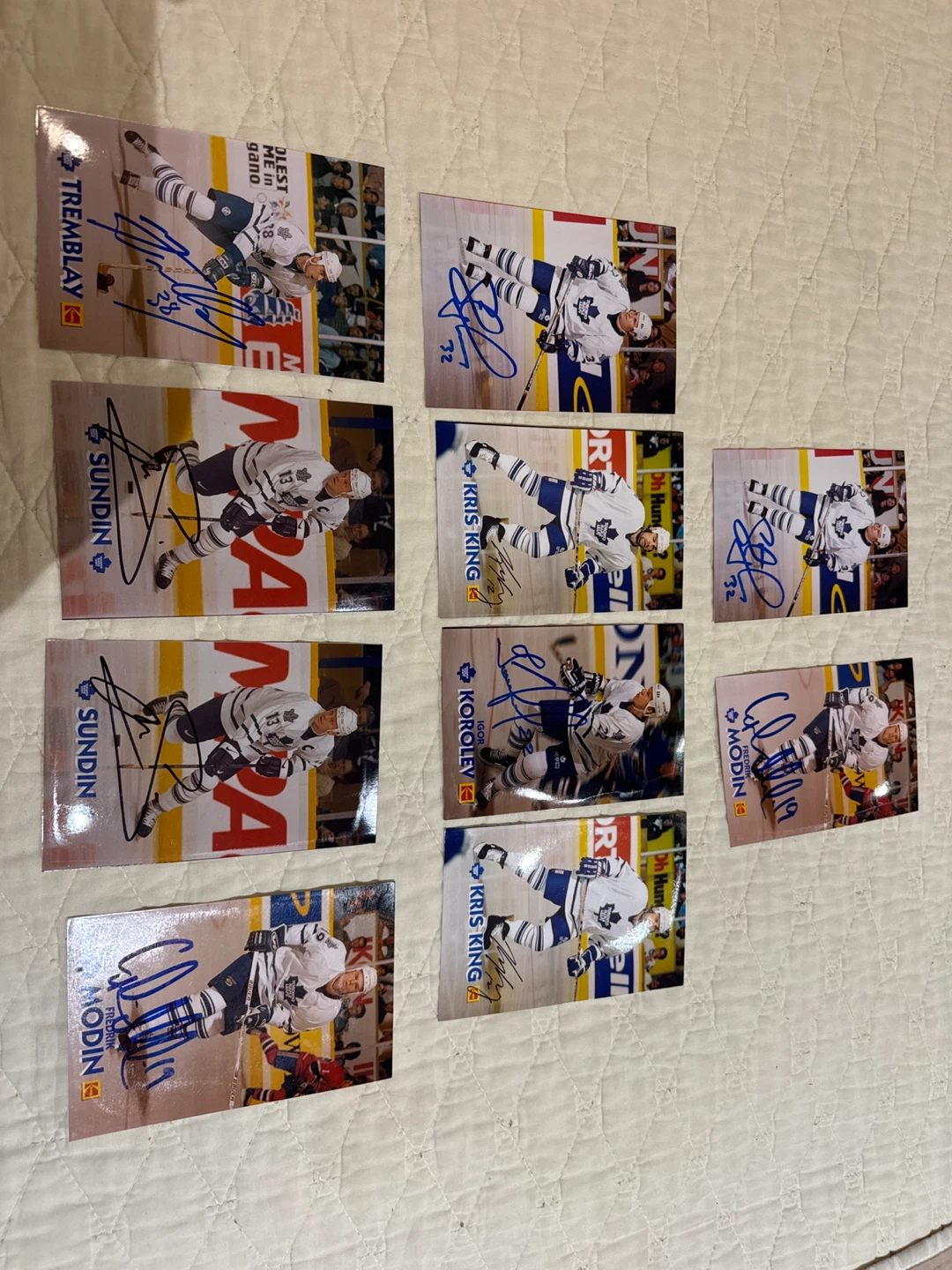 Collection of 9 Signed Toronto Maple Leafs Hockey Cards