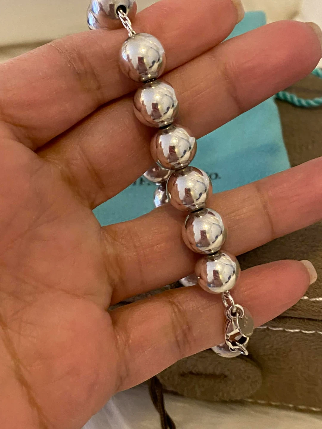 💯Authentic T& Co. Hardballs 10MM Bead bracelet size 7.5 - photo 5
