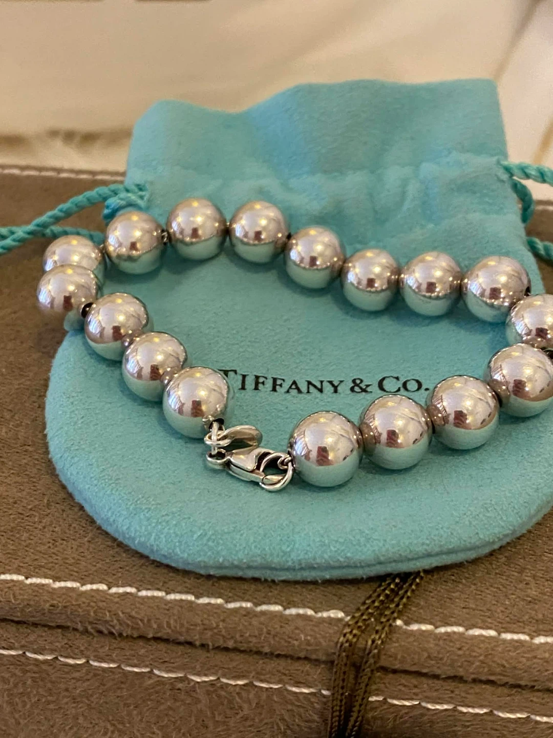 💯Authentic T& Co. Hardballs 10MM Bead bracelet size 7.5 - photo 3