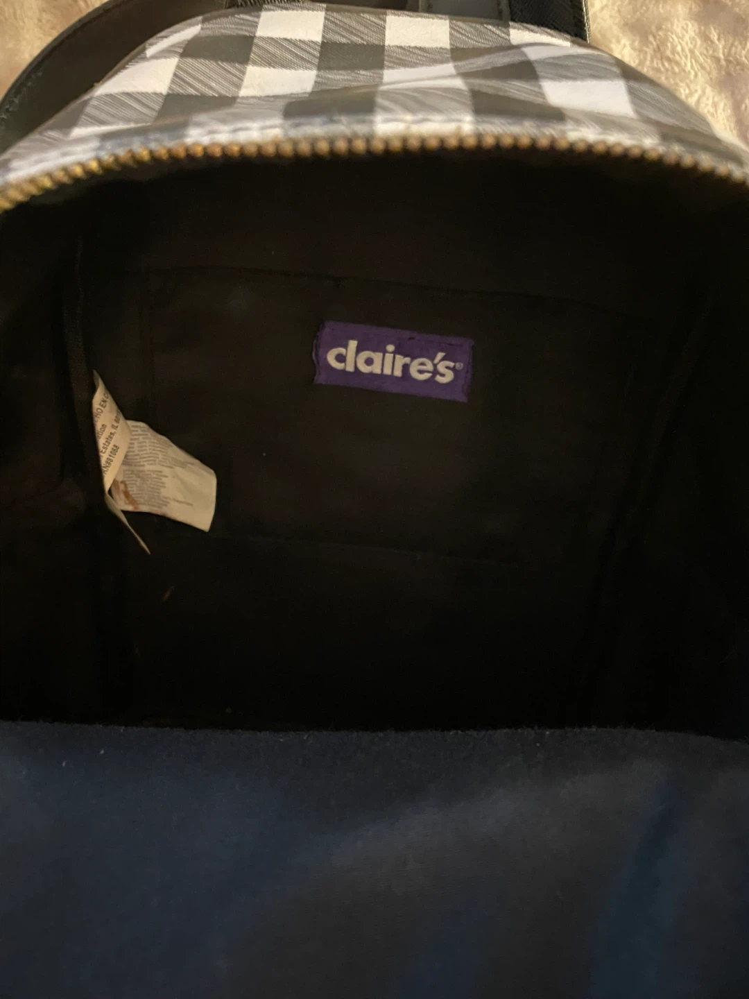 Claire's Black & White Mini Backpack - photo 3