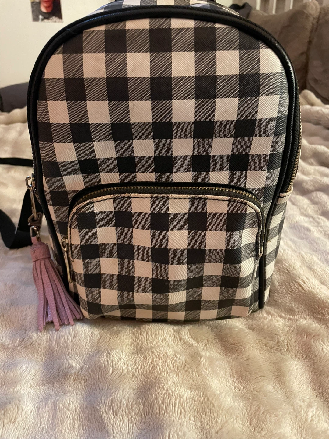 Claire's Black & White Mini Backpack