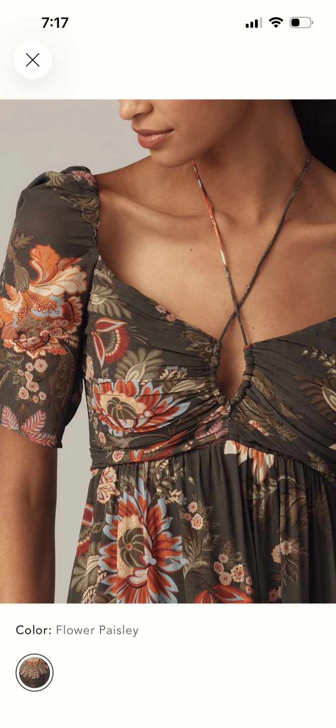 BNWT Farm Rio Long Sleeve Halter Dress XS - photo 2
