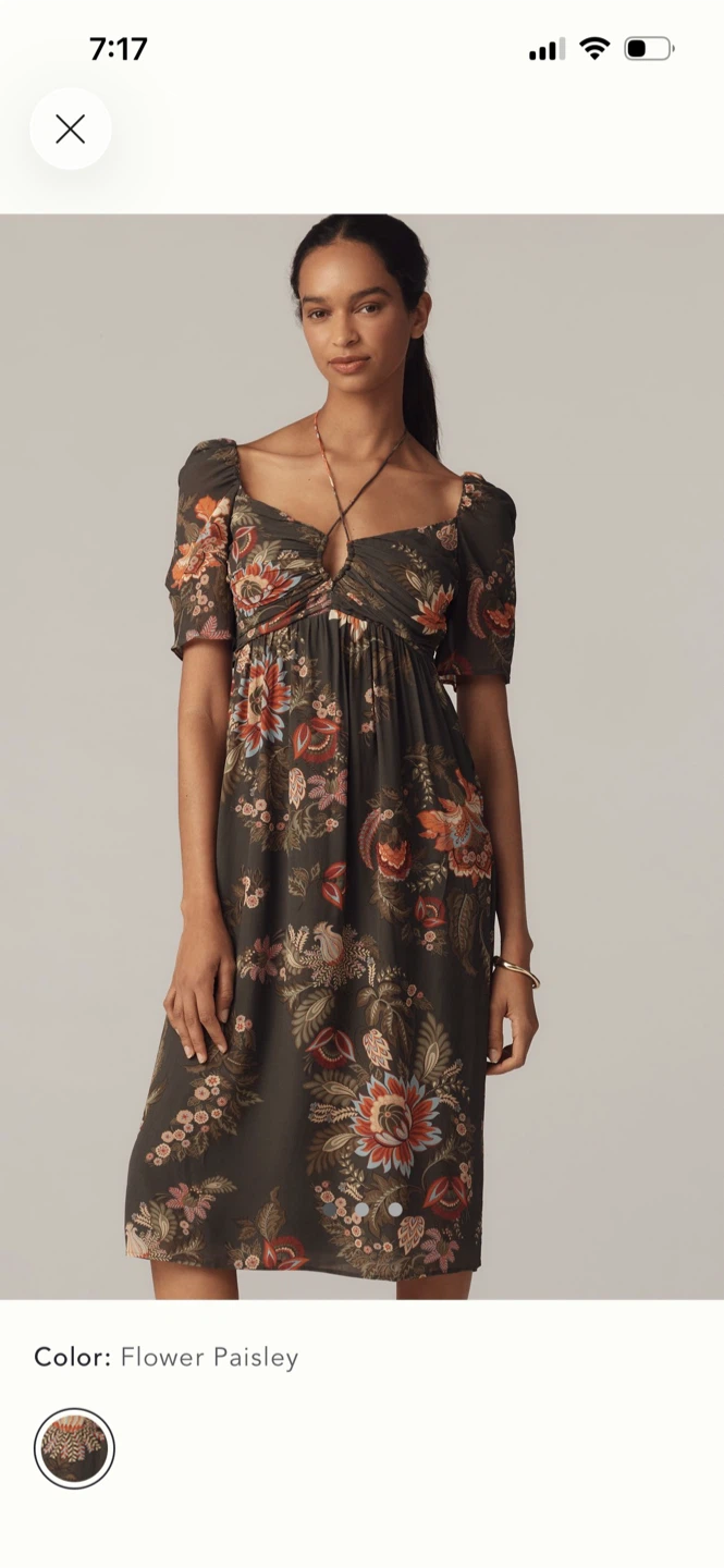 BNWT Farm Rio Long Sleeve Halter Dress XS