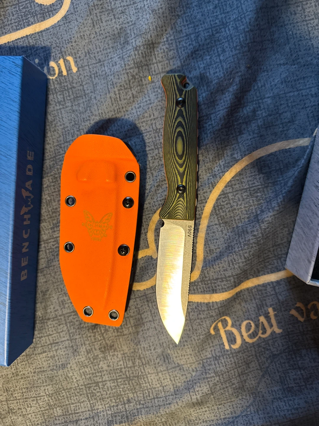 Benchmade S90V Fixed Blade Knife with Orange Sheath - photo 2