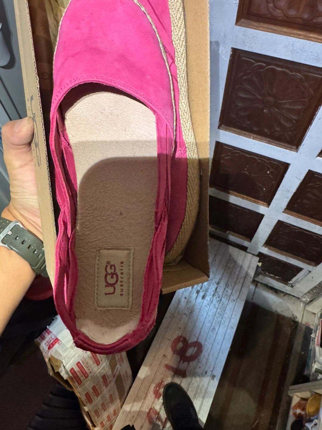 UGG Australia Pink Suede Espadrille Flats - Size 8 - photo 3