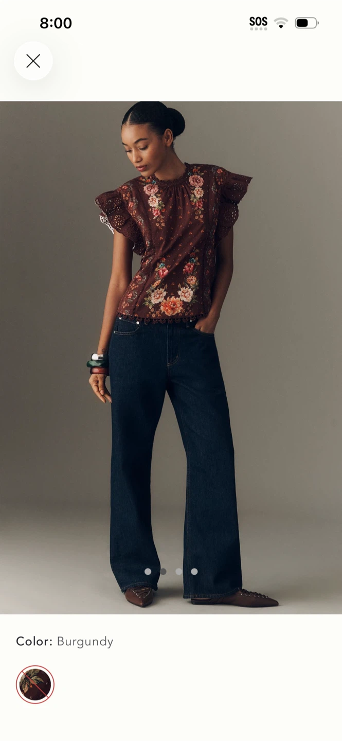 BNWT Farm Rio 100% Cotton Flutter Sleeve Blouse XXS (fits XS) - photo 2