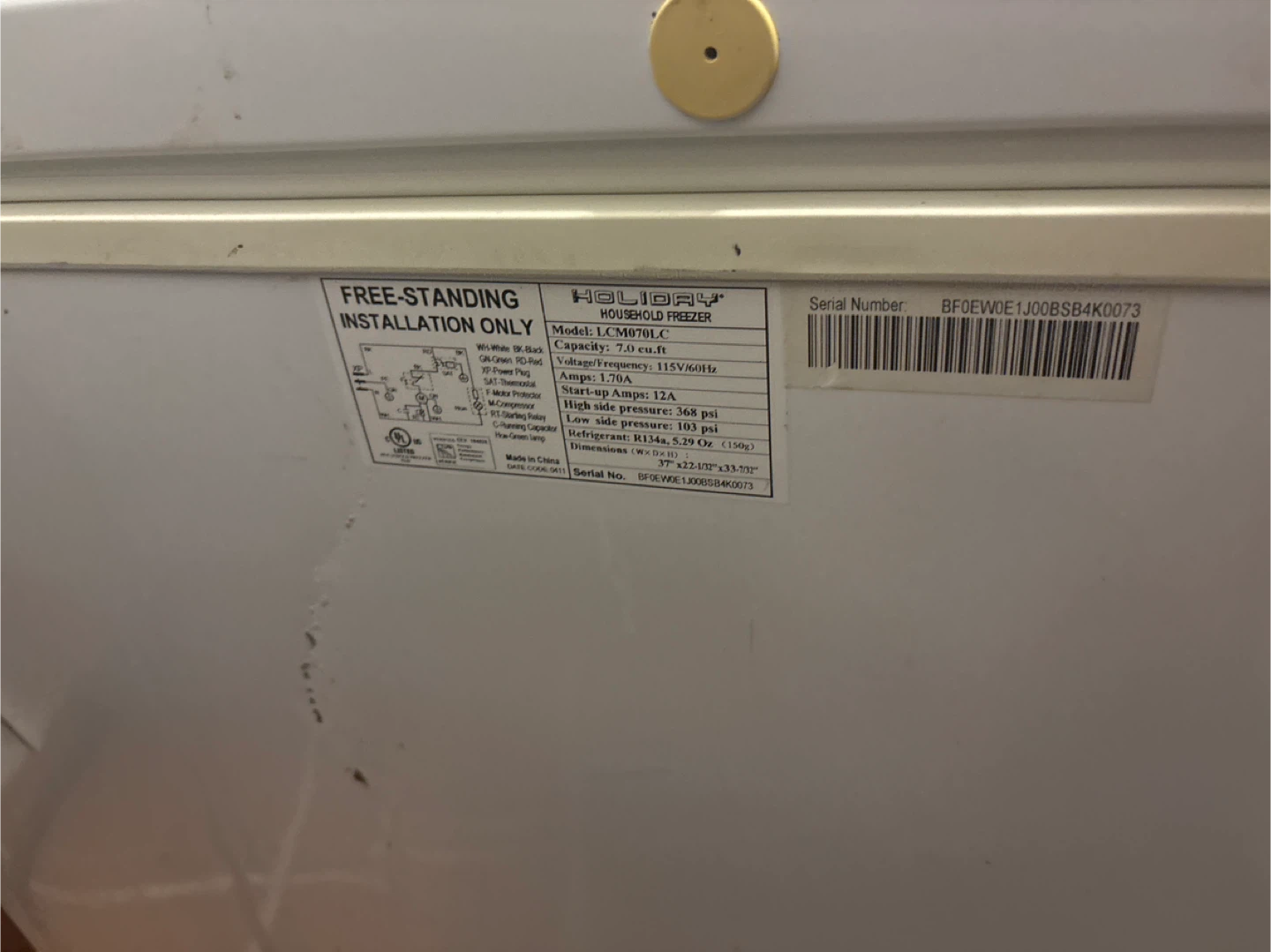 Holiday LCM870L Chest Freezer - photo 5